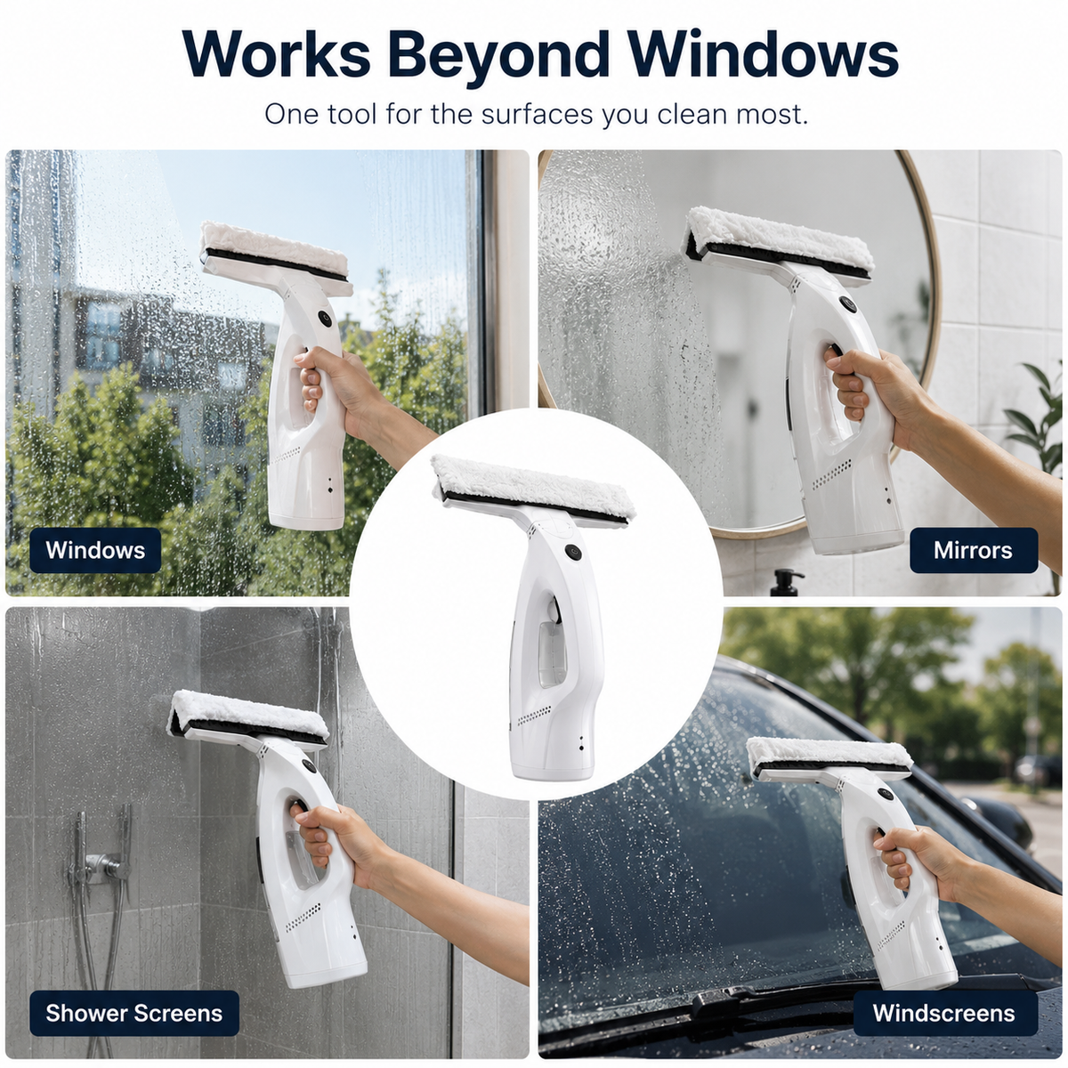 Glazivo™ 3-in-1 Cordless Window Vacuum