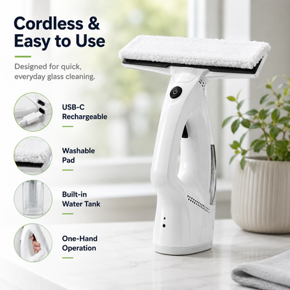 Glazivo™ 3-in-1 Cordless Window Vacuum